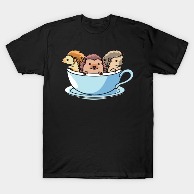 Cute hedgehogs in a cup T-Shirt by theanimaldude